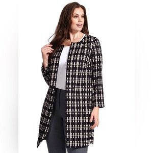 Alfani Black and White Women Plus Size Patterned Jacket Size 0X